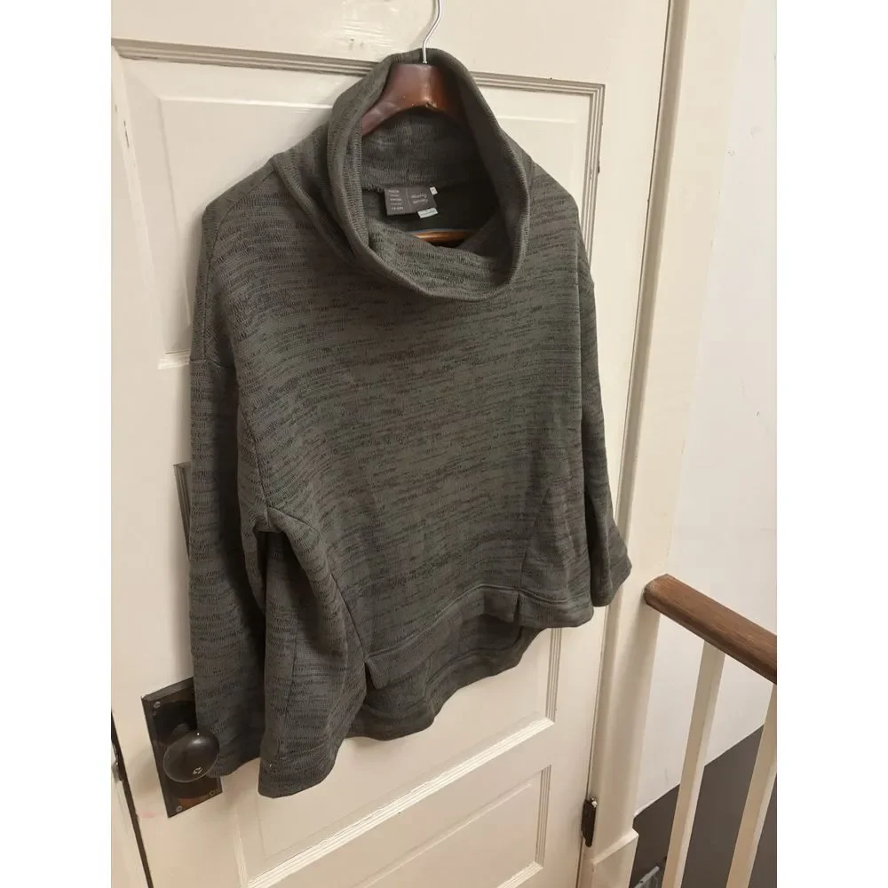 Anthropologie Saturday Sunday Marl Oversized Funnel Neck Sweater Green Women's S